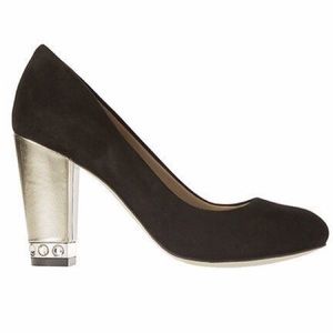 Ann Taylor Suede Jewel Block Heels